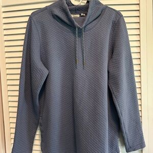 L.L. Bean Blue Quilted Hoodie Sweatshirt